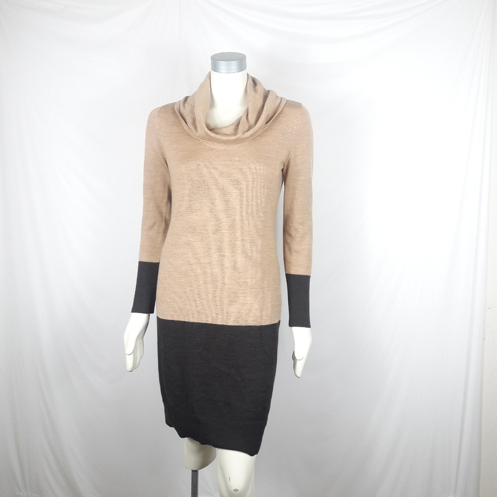 Ann Taylor Loft Colorblock Cowl Neck Sweater Dress